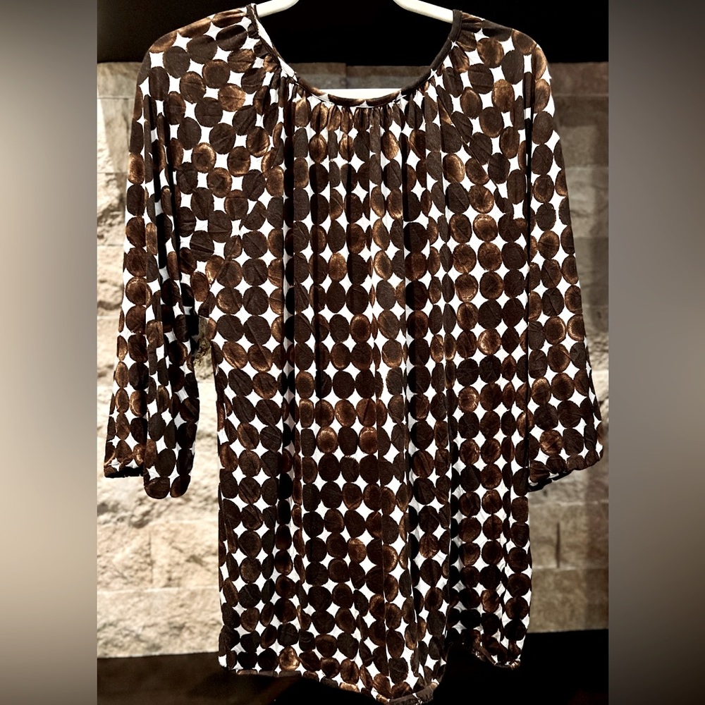 Michael Kors Brown & White Casual Top